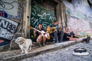 Straßenband in Lissabon
